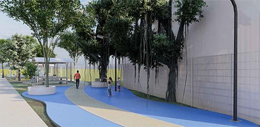 Parque público agua azul